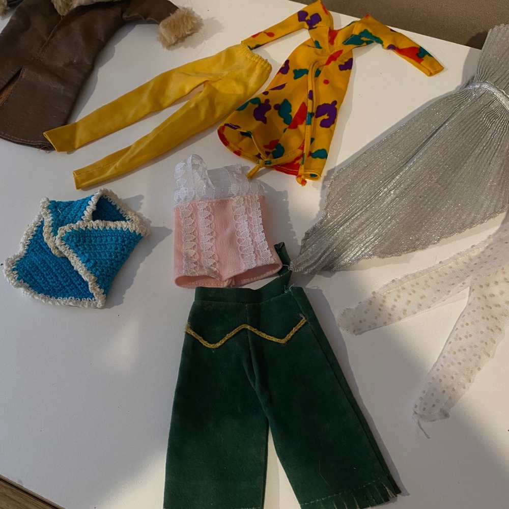 Vintage Barbie Clothes Lot - 10 Pieces -‎ Dress Gown Robe Pants Top and More
